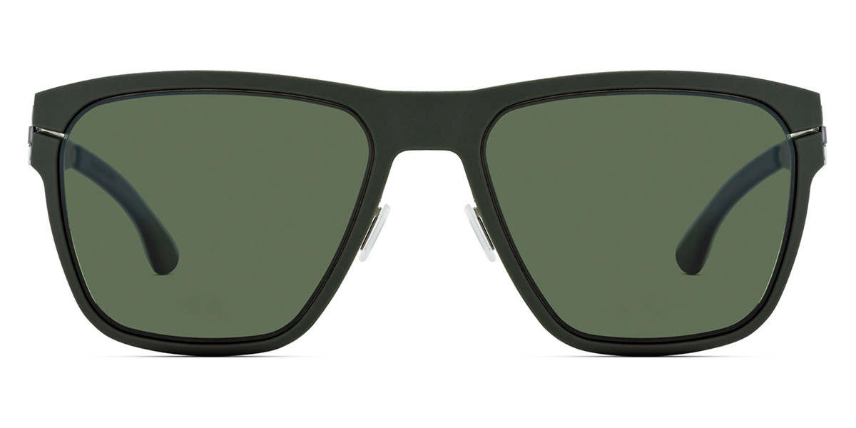 Ic! Berlin Bloc Graphite-Dark-Green Sunglasses Front View