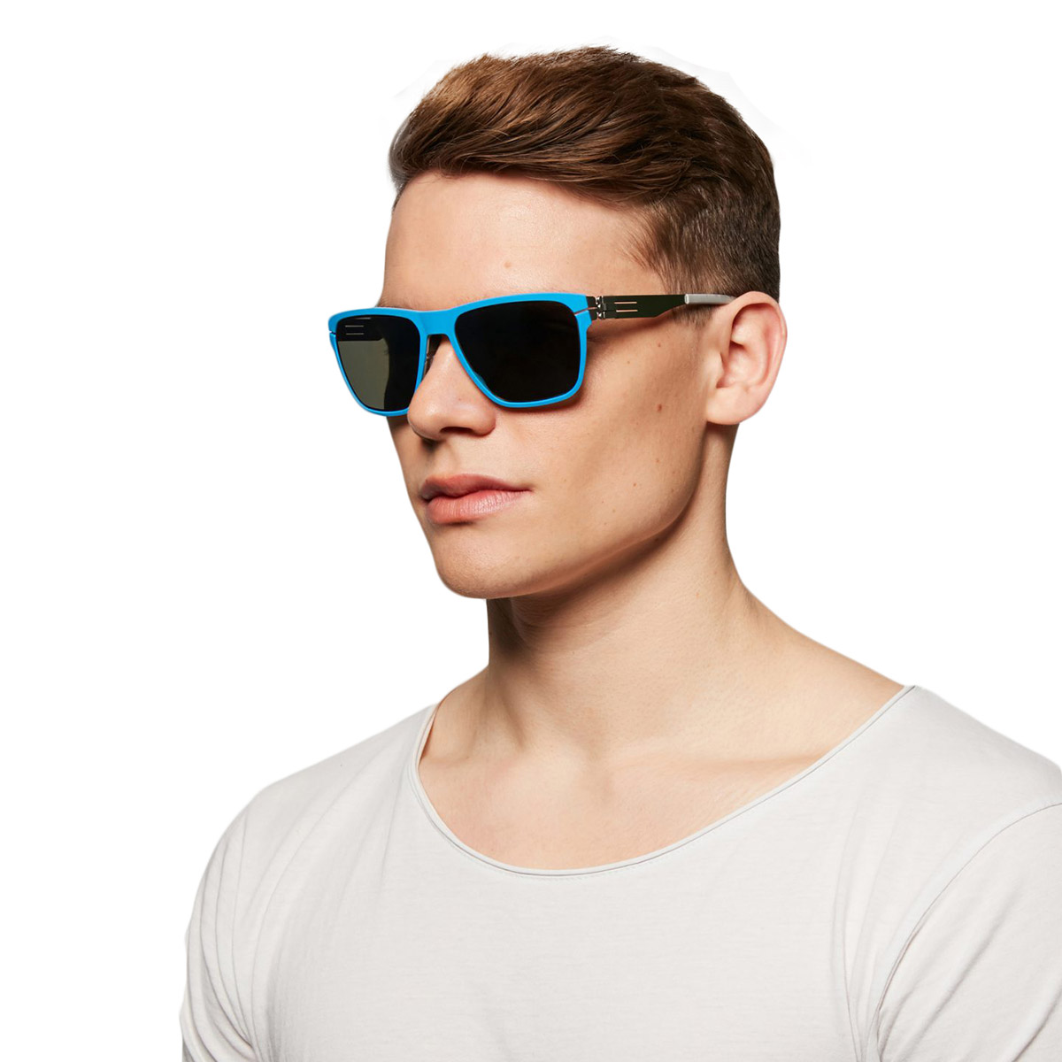 Ic! Berlin Bloc Pearl-Pool-Gray Sunglasses On Male Model
