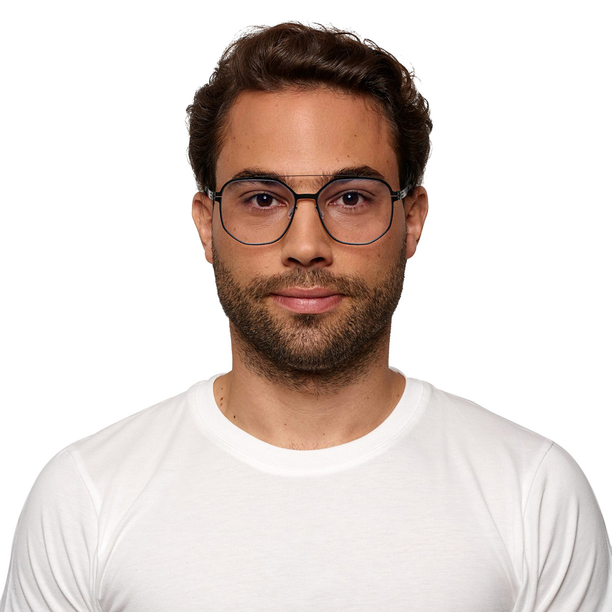 Ic! Berlin Bradly H. Black Eyeglasses On Male Model