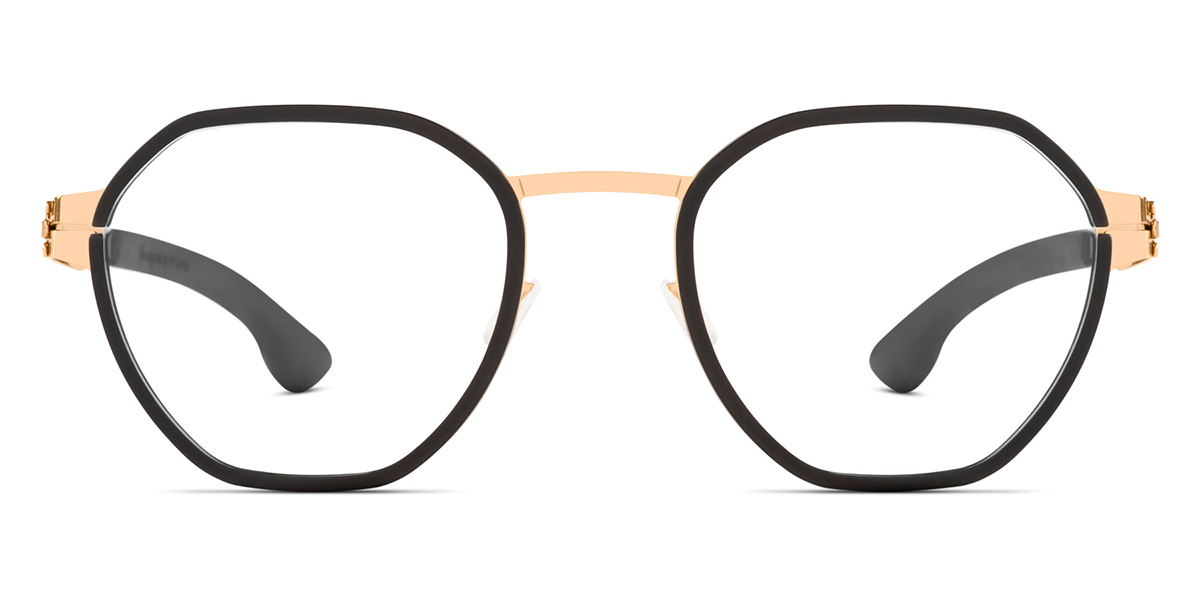 Ic! Berlin Carbon Rose-Gold-Black Eyeglasses Front View