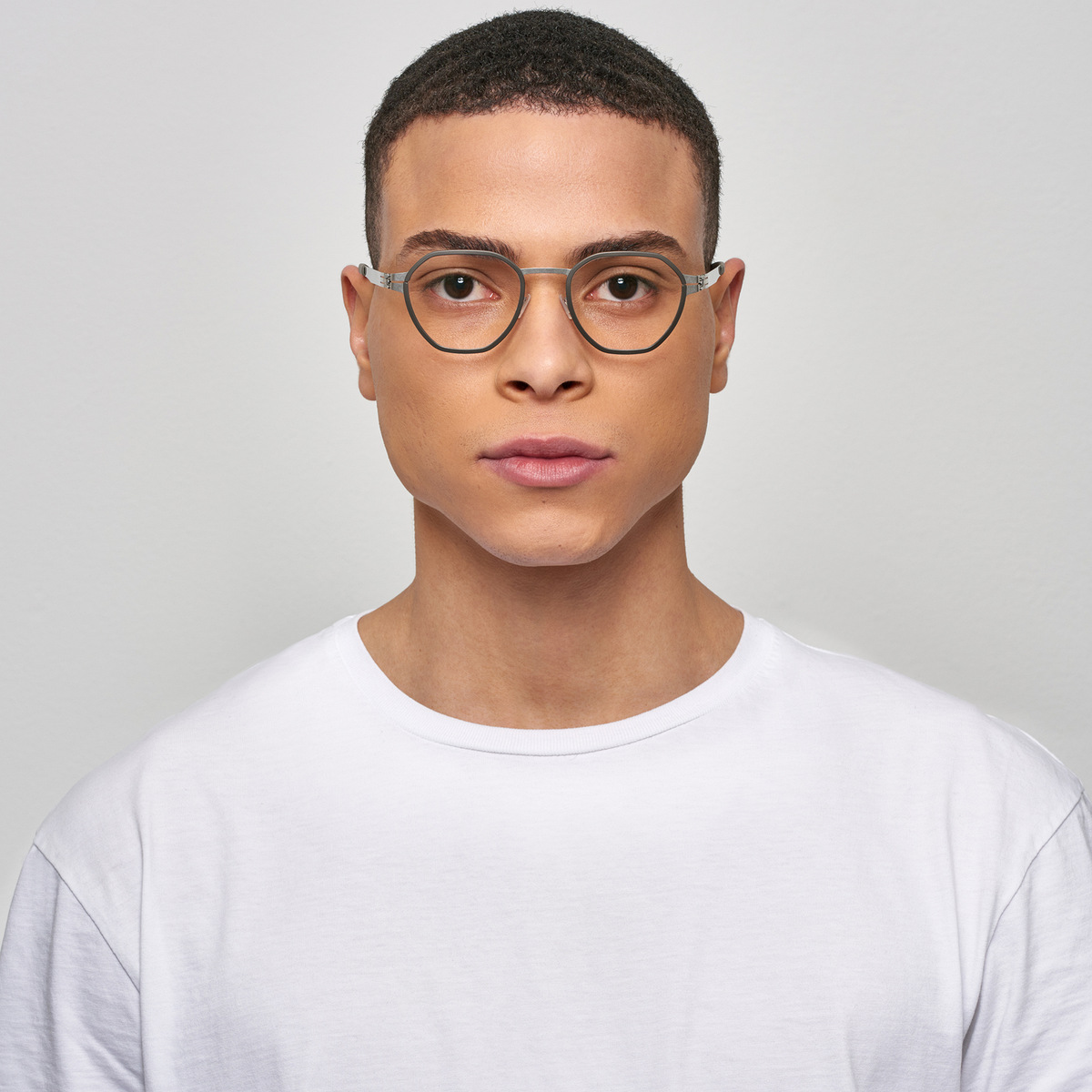 Ic! Berlin Carbon Rough-Graphite Eyeglasses On Male Model