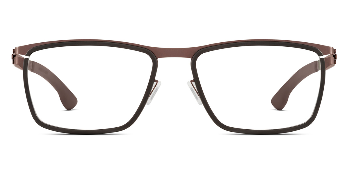 Ic! Berlin Chromium Teak-Black Eyeglasses Front View