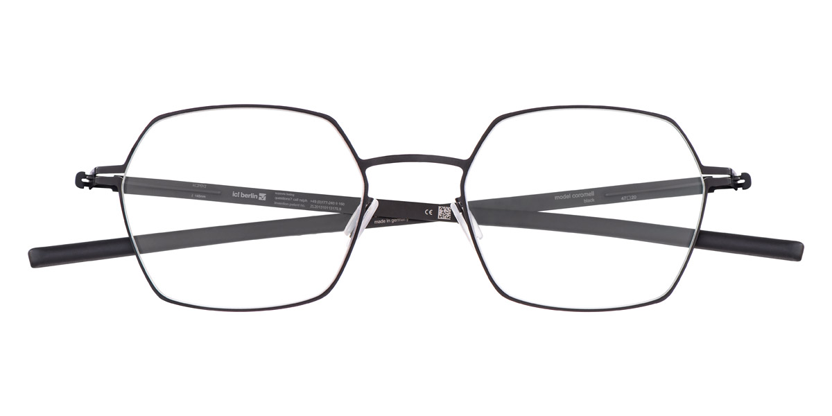 Ic! Berlin Coromell Black Eyeglasses Front View