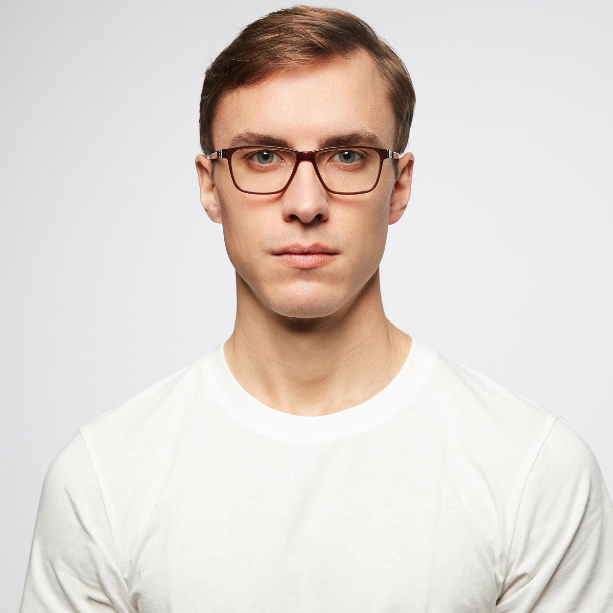Ic! Berlin Data Mahagony Eyeglasses On Male Model