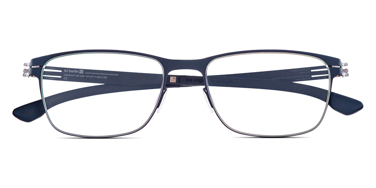 Ic! Berlin Dennis N. Large Marine Blue Eyeglasses Front View