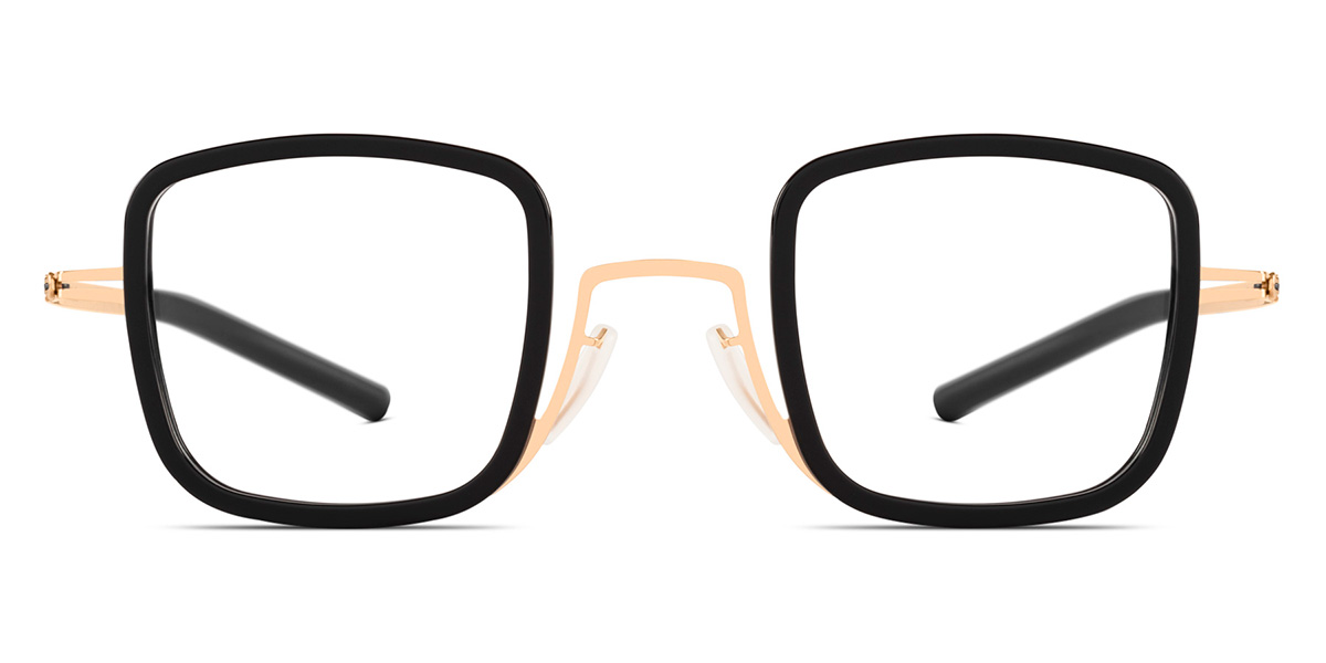 Ic! Berlin Doyoon Rosé-Gold-Black Eyeglasses Front View