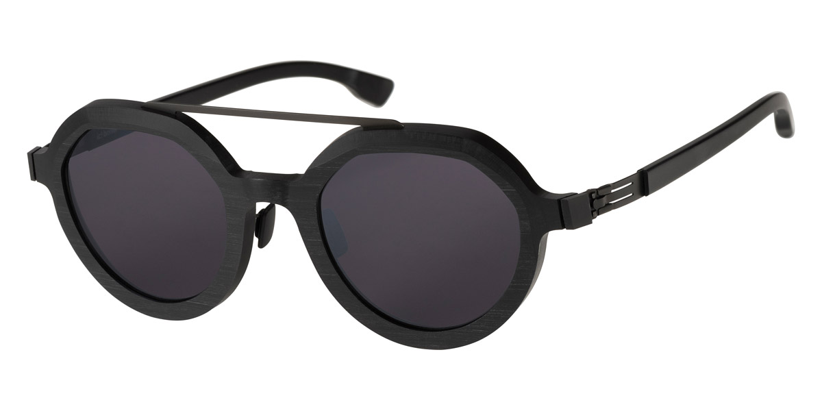 Ic! Berlin Edison Ecoblack-Rough-Black Sunglasses Side View
