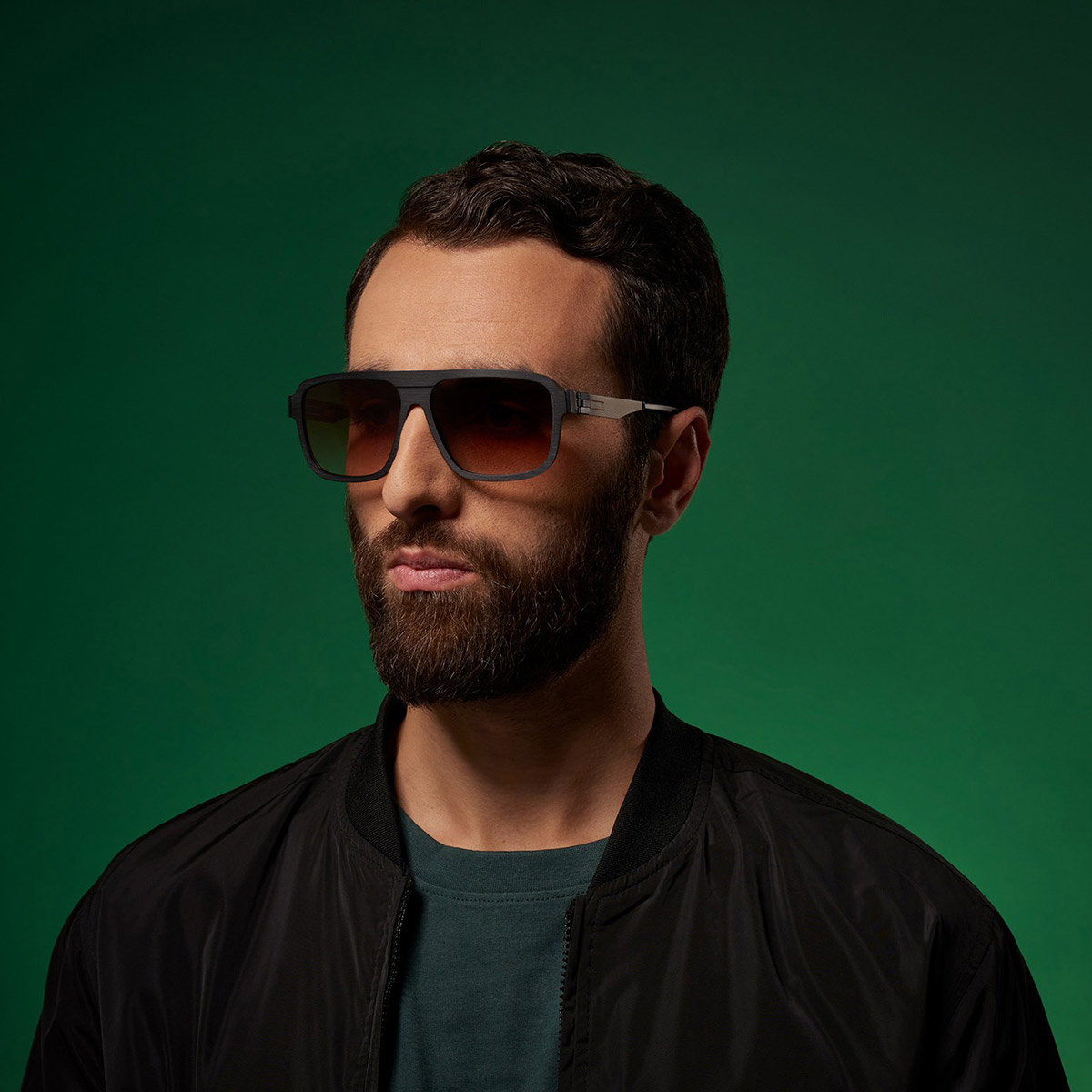 Ic! Berlin Egon Black Rough Sunglasses Lifestyle Shot 2