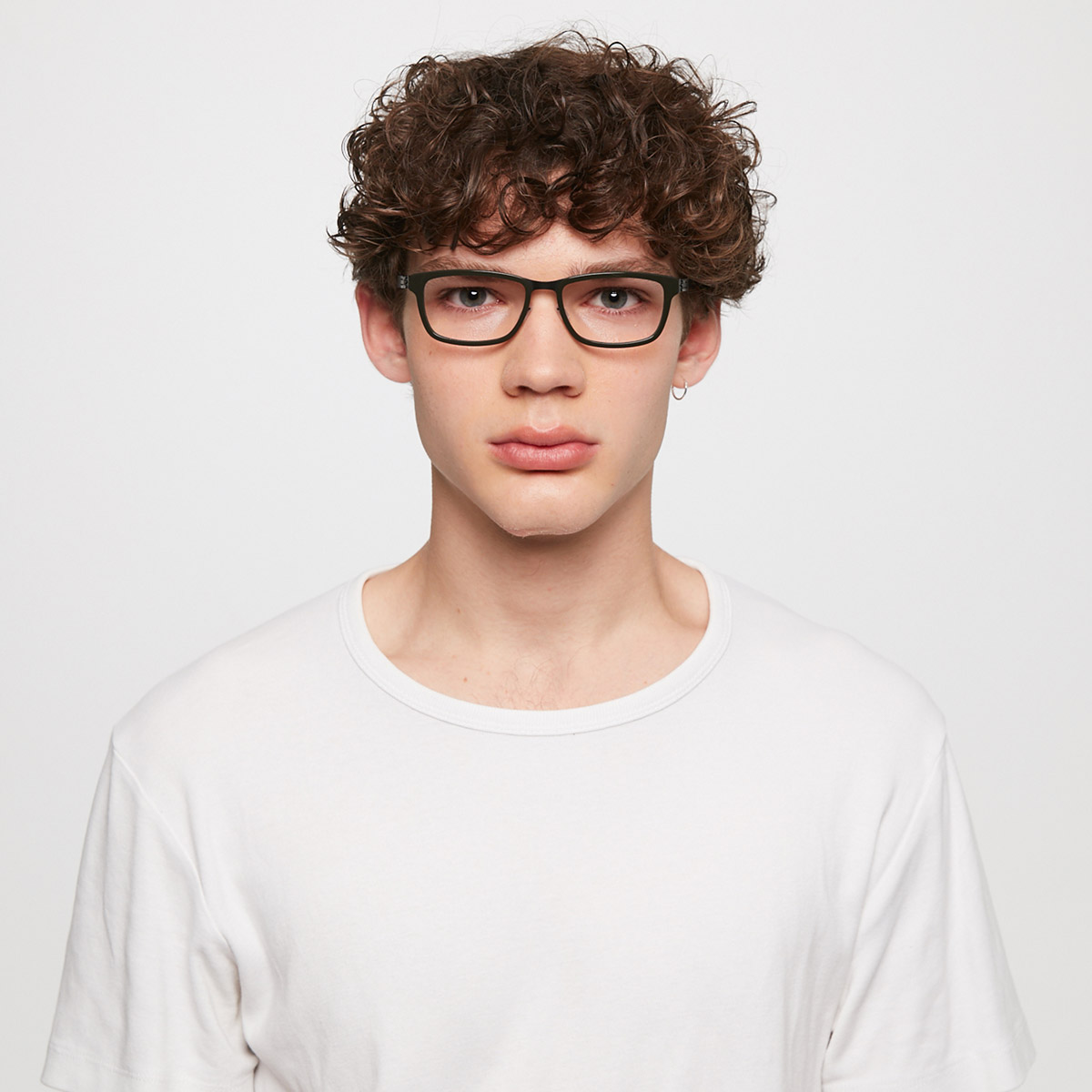Ic! Berlin Ellner O. Black-Deep-Forest Eyeglasses On Male Model