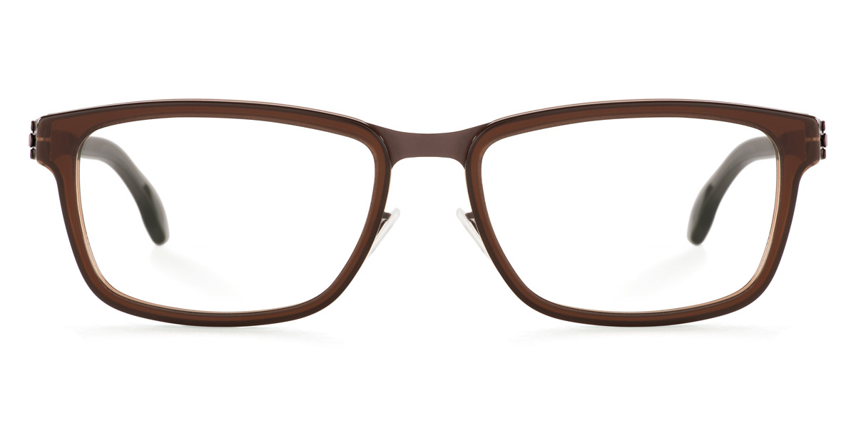 Ic! Berlin Ellner O. Teak-Mahagony Eyeglasses Front View