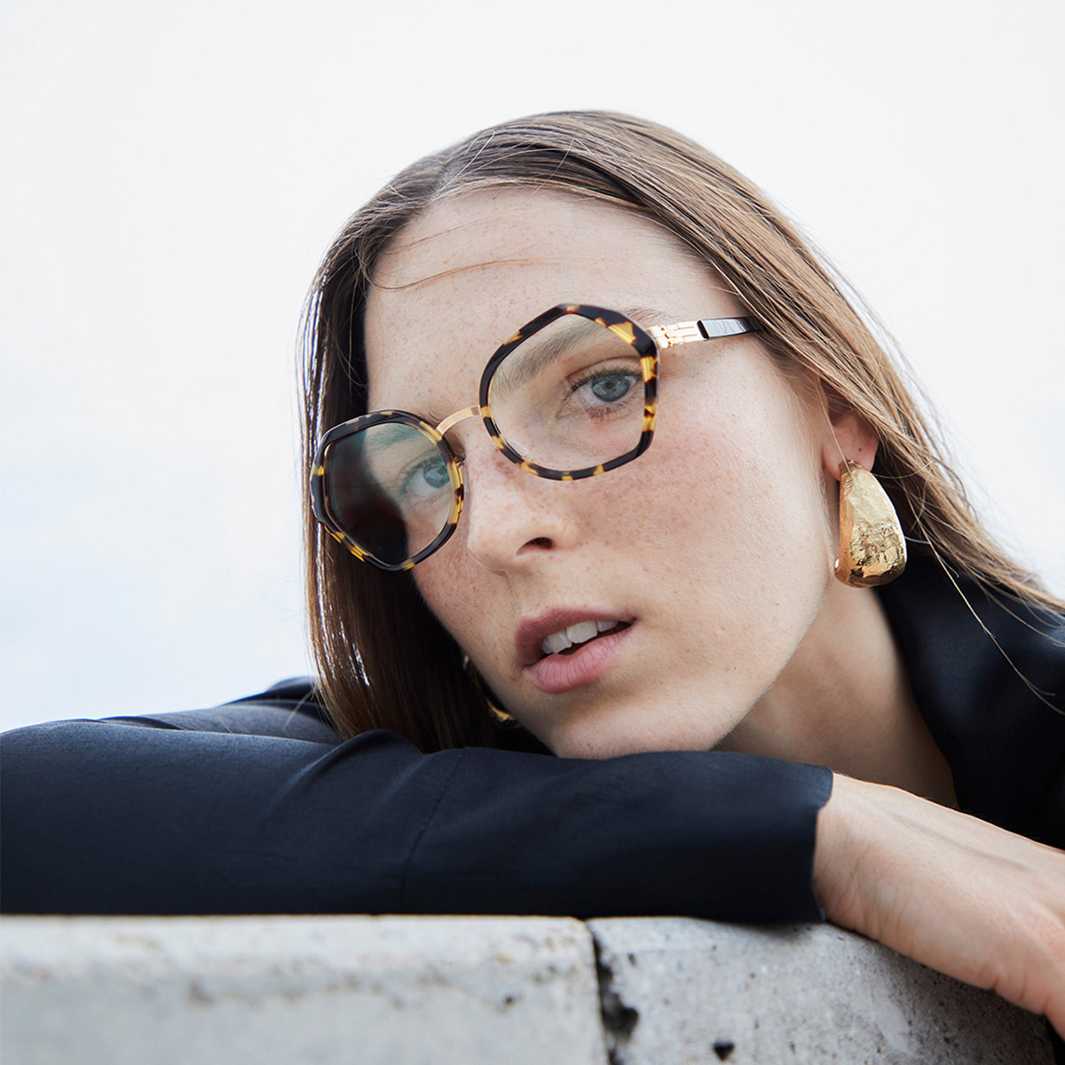 Ic! Berlin Emmeline Rose Gold Ecohoney Eyeglasses Lifestyle Shot