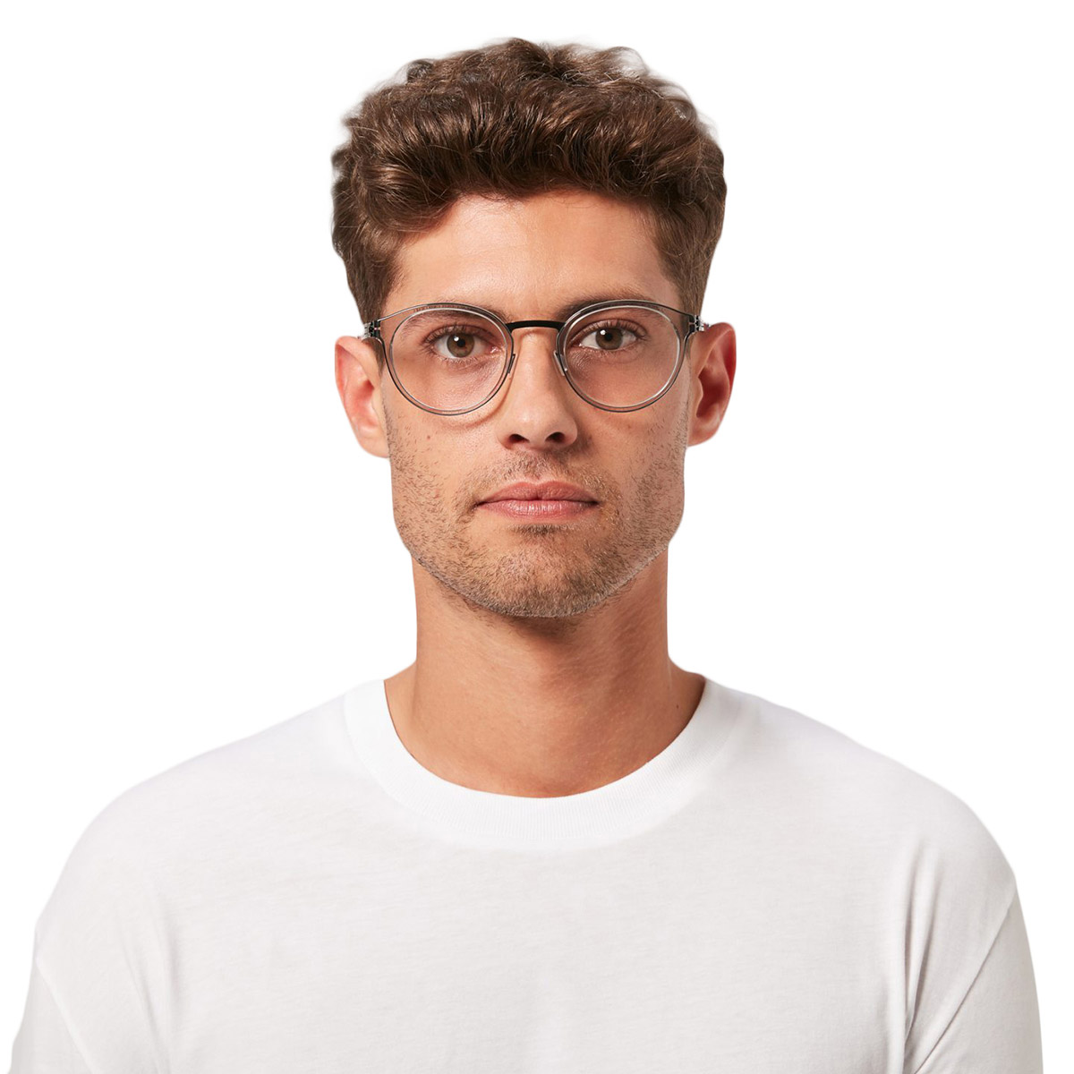 Ic! Berlin Eric D. Rosé-Gold-Ice-Tea Eyeglasses On Male Model