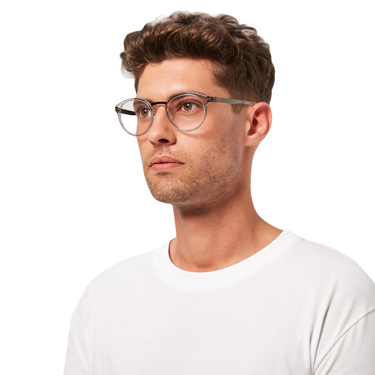 Ic! Berlin Eric D. Rosé-Gold-Ice-Tea Eyeglasses On Male Model 2