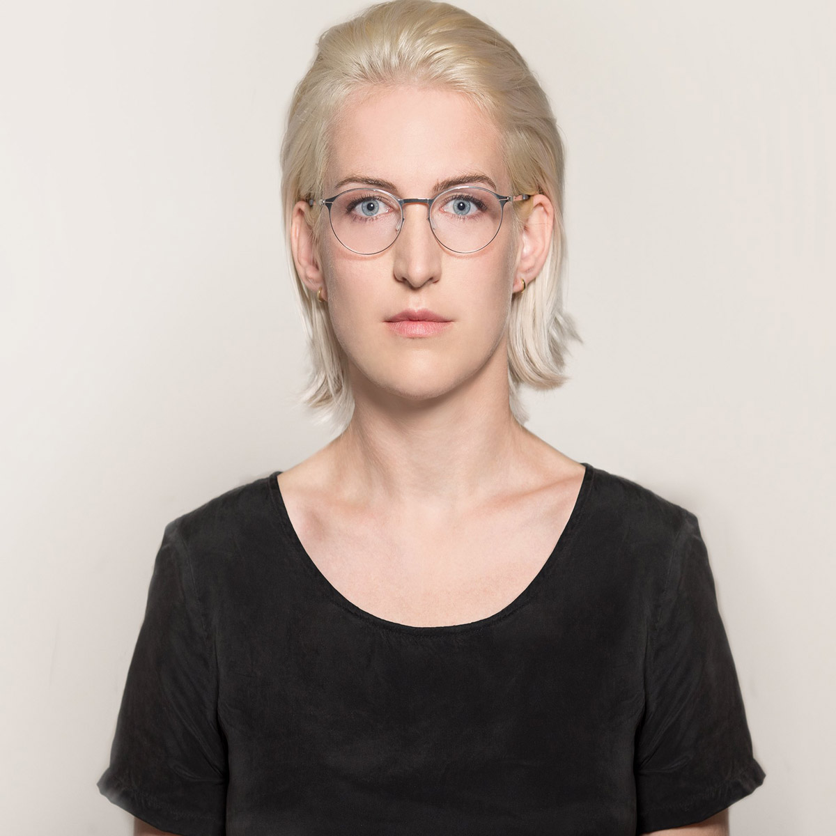 Ic! Berlin Etesians Chrome Eyeglasses On Female Model