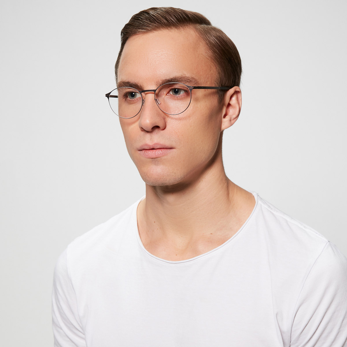 Ic! Berlin Etesians Teak Eyeglasses On Male Model 2
