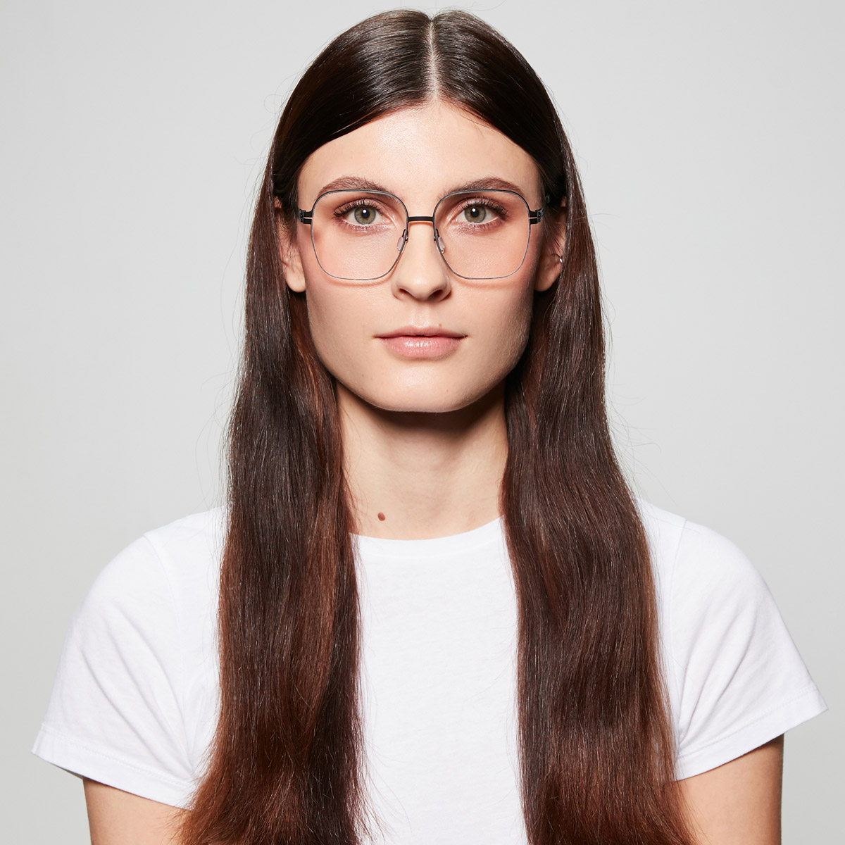 Ic! Berlin Factory Black Eyeglasses On Female Model