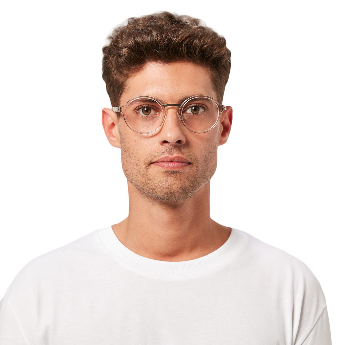 Ic! Berlin Felix L. Rosé-Gold-Ice-Tea Eyeglasses On Male Model