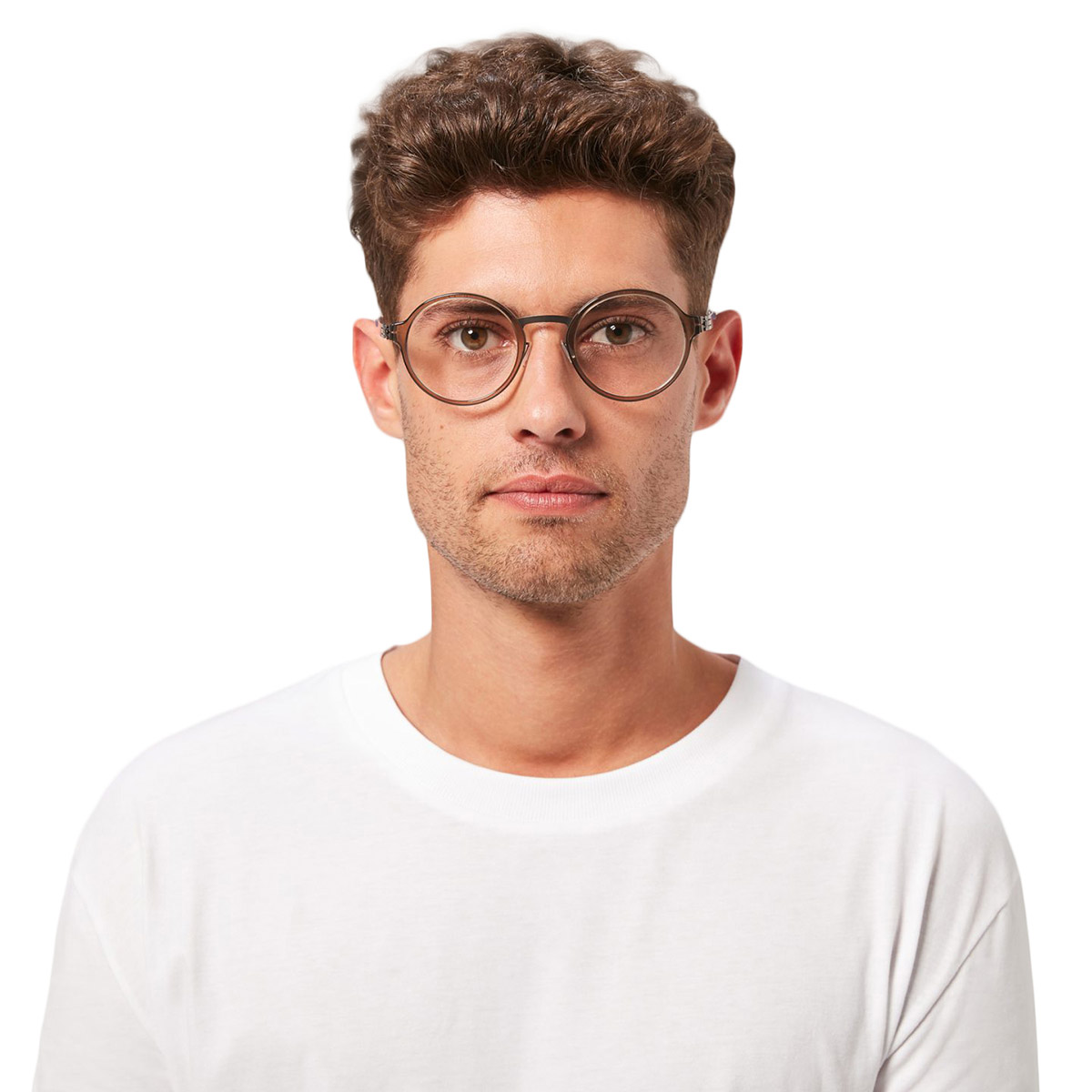 Ic! Berlin Felix L. Teak-Dune Eyeglasses On Male Model