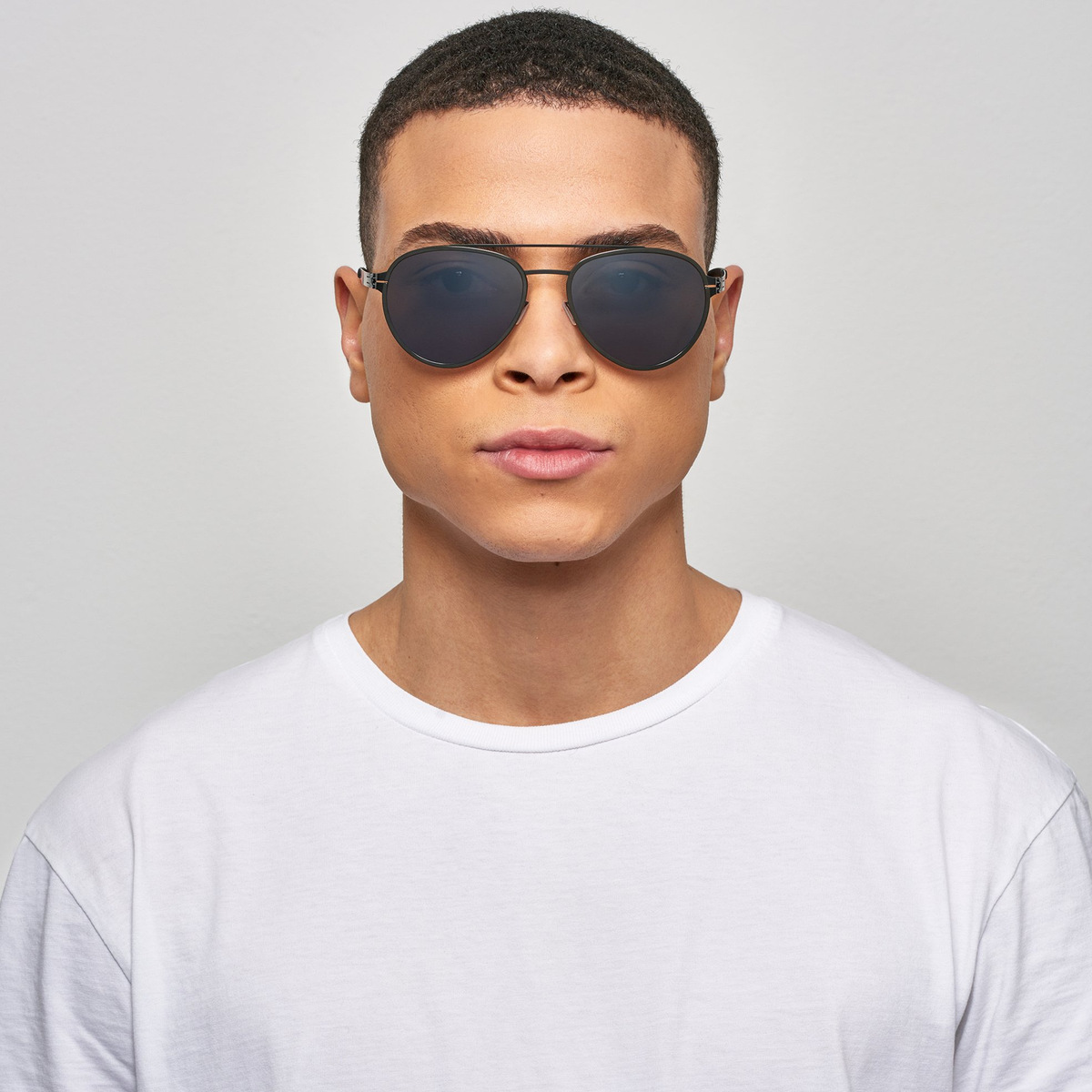 Ic! Berlin Ferrum Black-Gun-Metal Sunglasses On Male Model