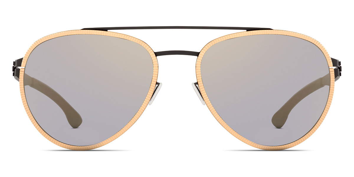 Ic! Berlin Ferrum Black-Rosé-Gold Sunglasses Front View
