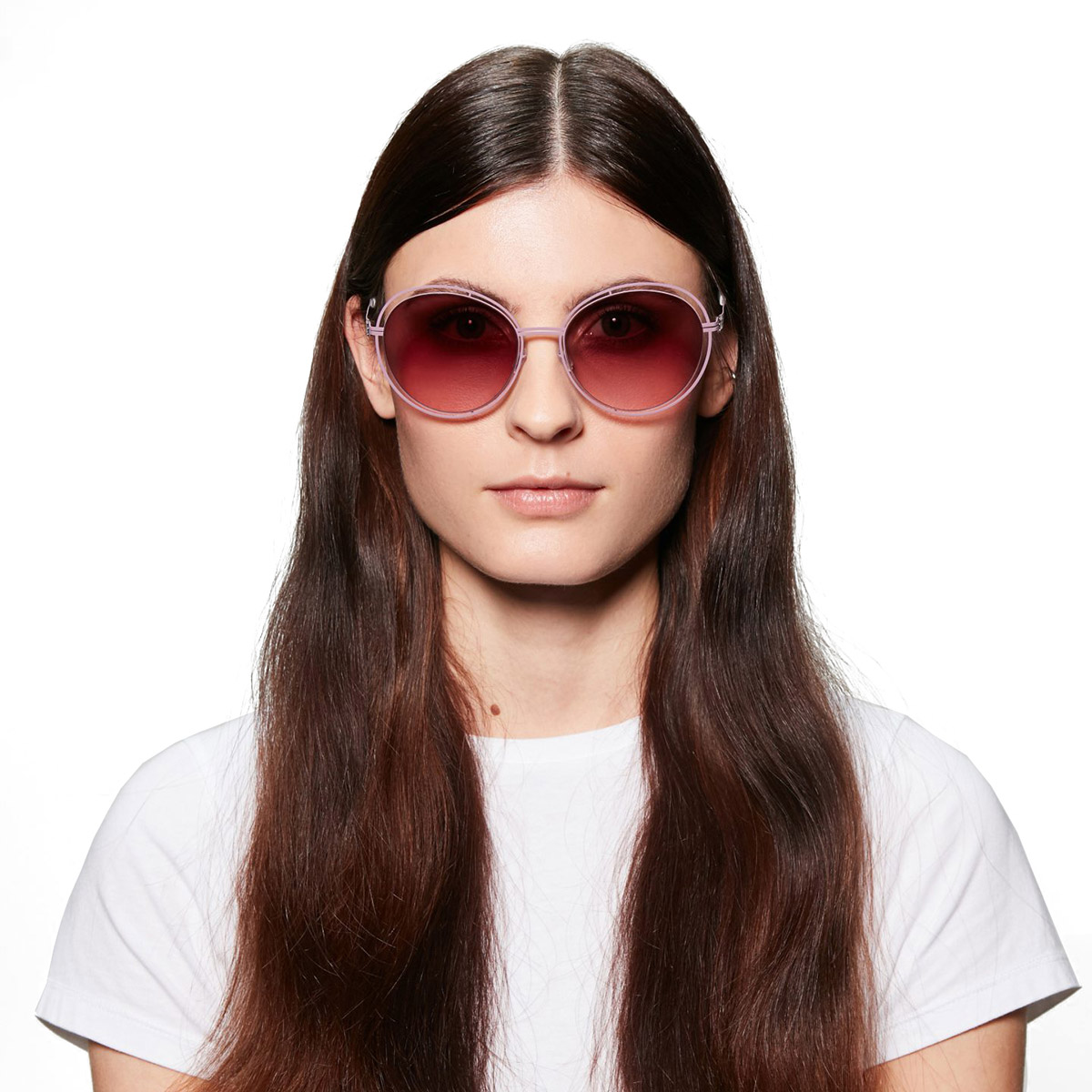 Ic! Berlin Flanieren Orchid Bronze Sunglasses On Female Model