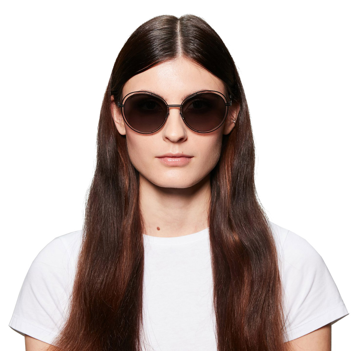 Ic! Berlin Flanieren Rosé-Gold Sunglasses On Female Model