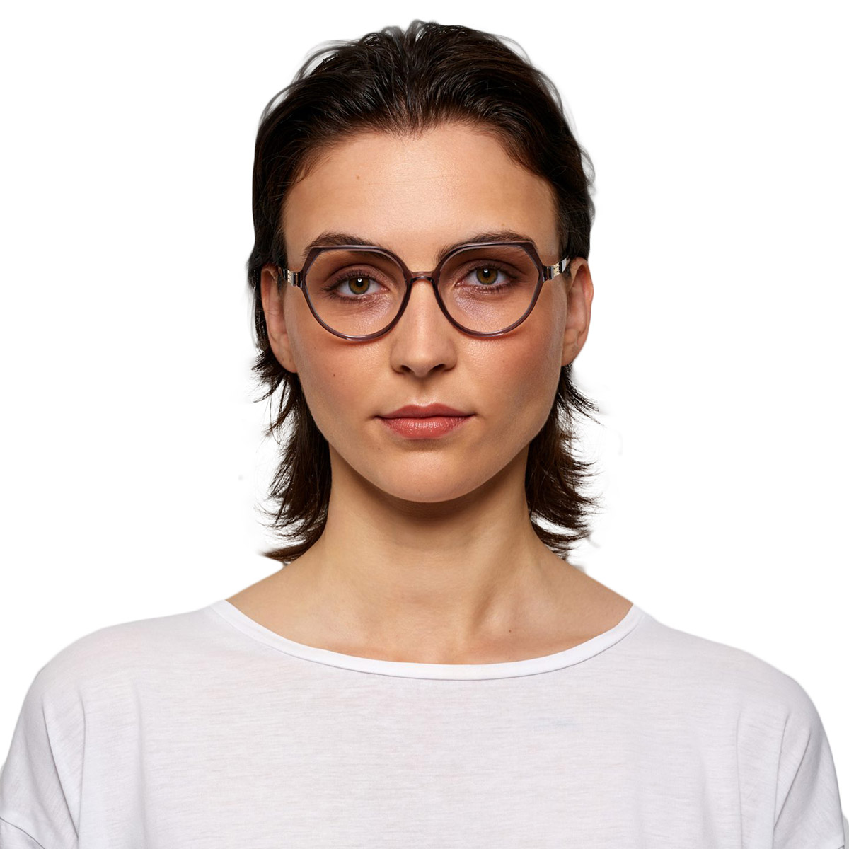 Ic! Berlin Florence EcoRouge Eyeglasses On Female Model