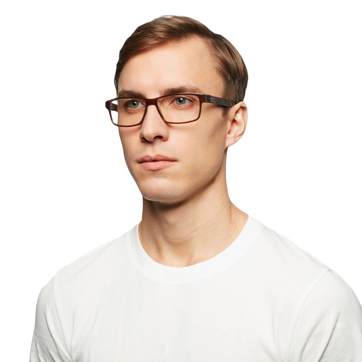 Ic! Berlin Hack Mahagony Eyeglasses On Male Model