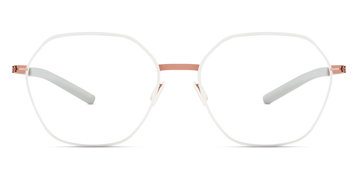 Ic! Berlin Halny Shiny White Circle Eyeglasses Front View