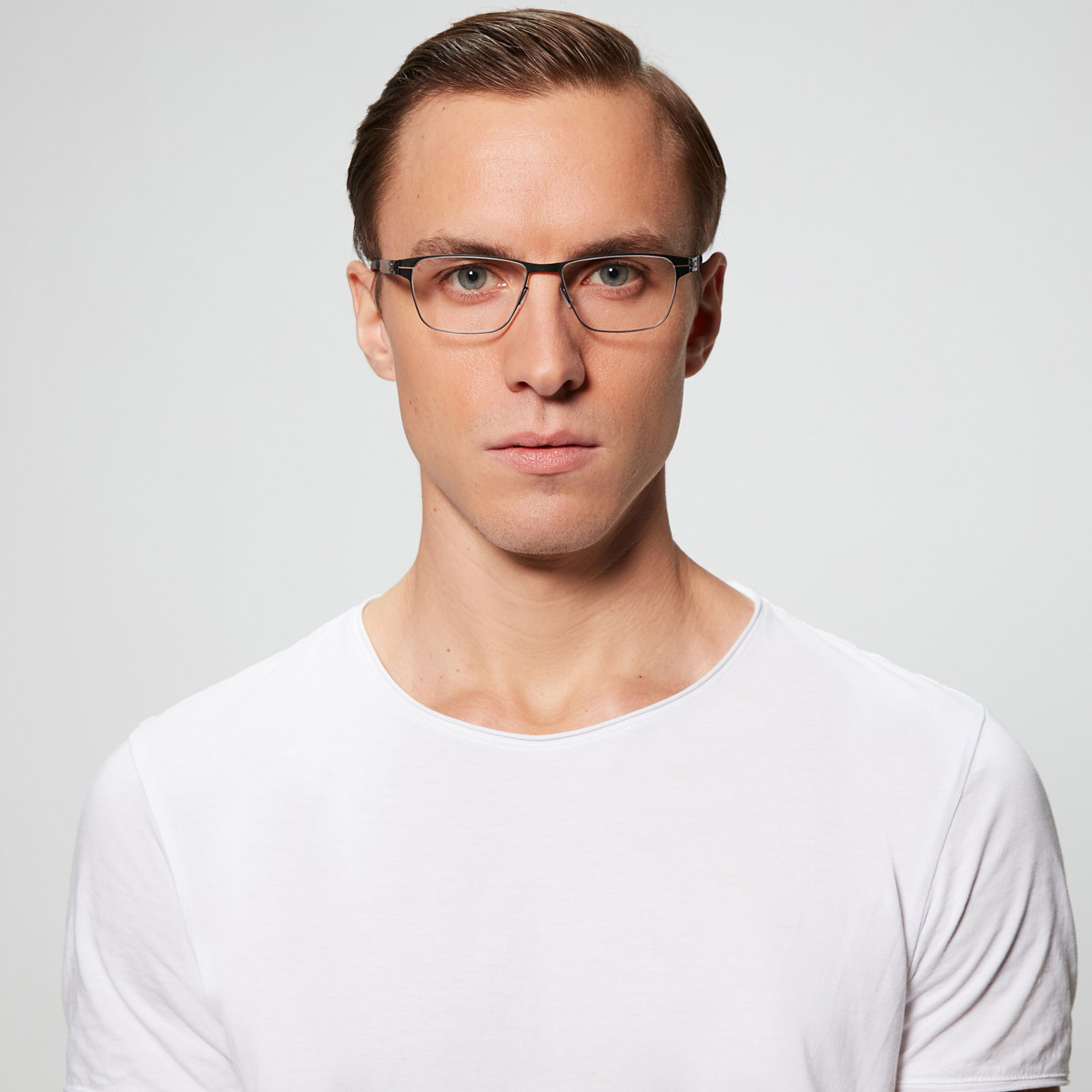 Ic! Berlin Henning O. Black Eyeglasses On Male Model
