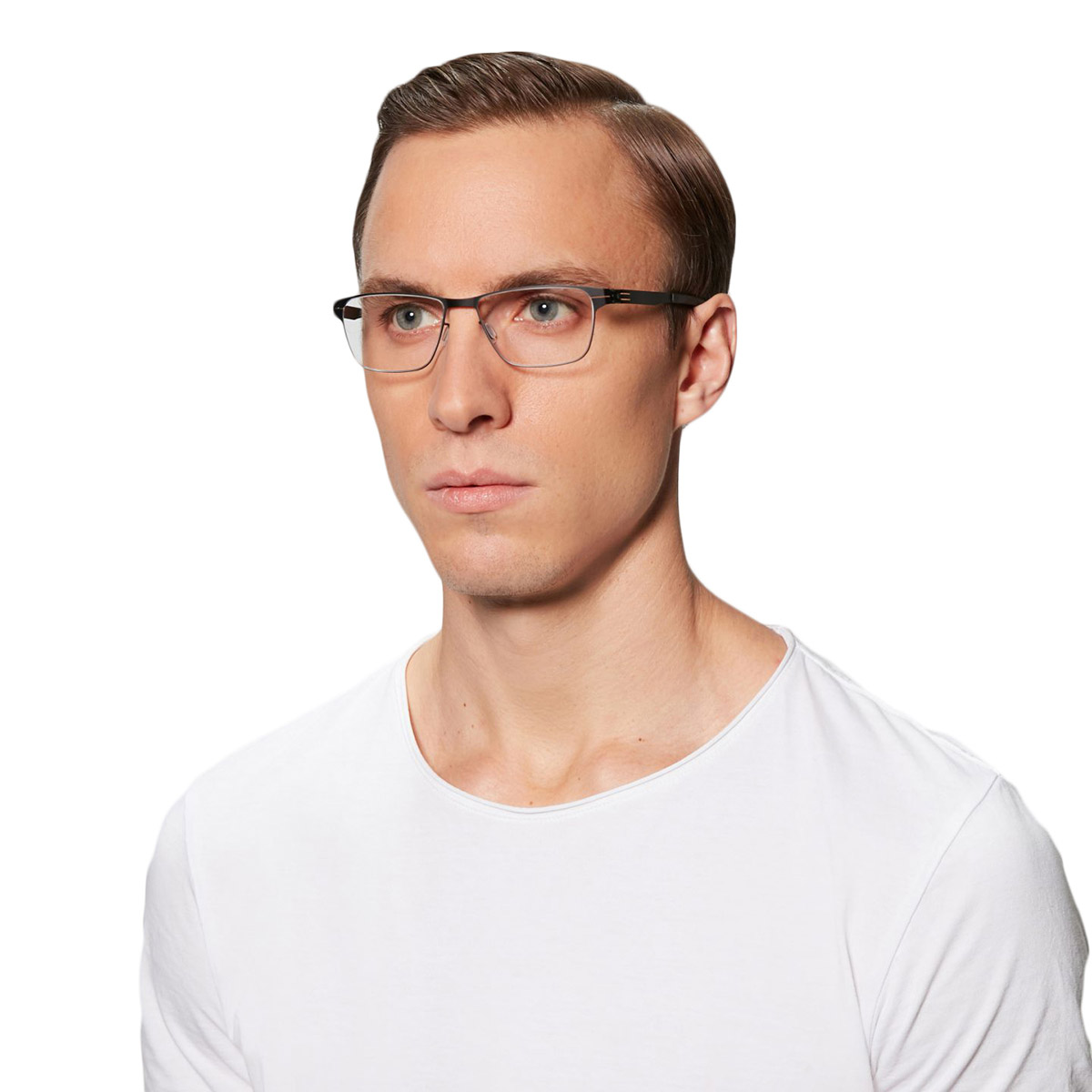 Ic! Berlin Henning O. Teak Eyeglasses On Male Model