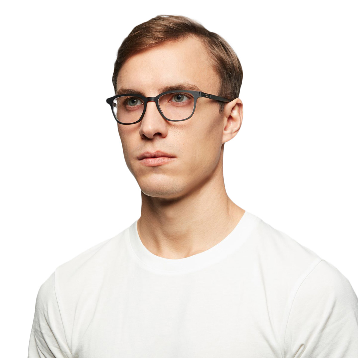 Ic! Berlin Hue Black-Rough Eyeglasses On Male Model