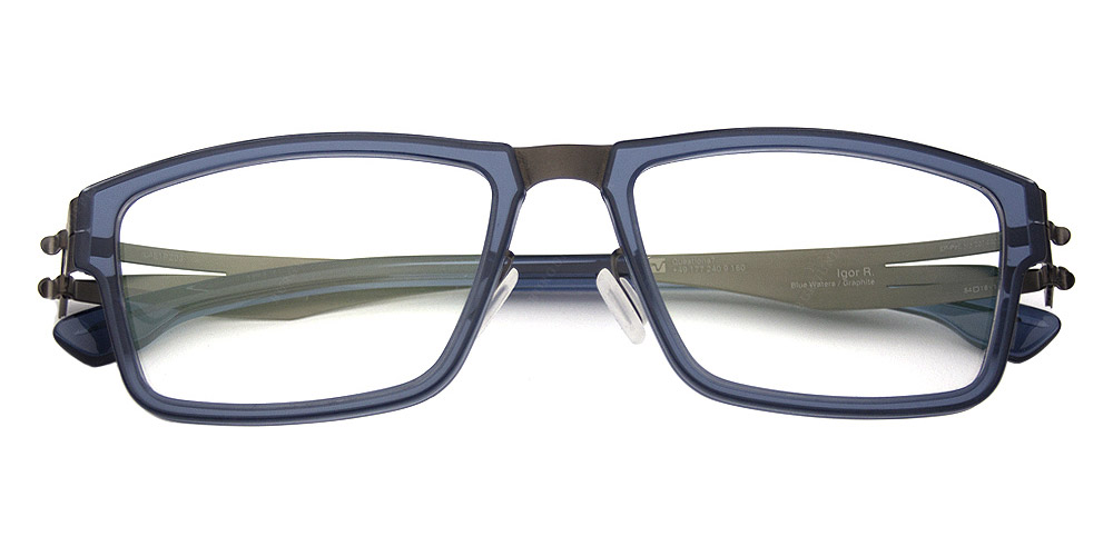 Ic! Berlin Igor R. Graphite-Blue-Waters Eyeglasses Side View 2