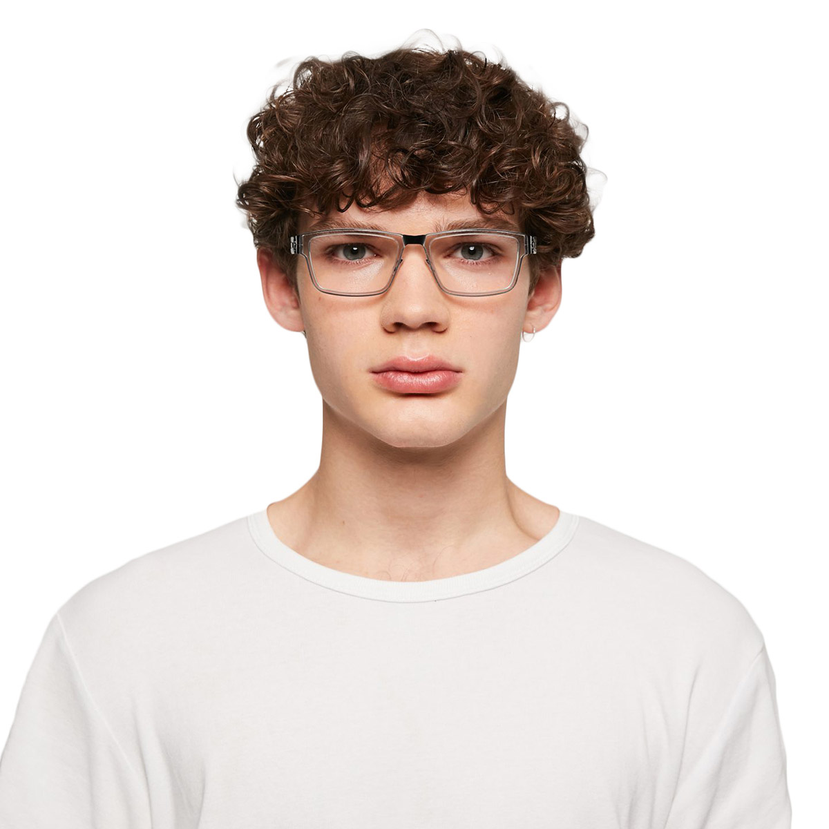 Ic! Berlin Igor R. Gunmetal-Sky-Gray Eyeglasses On Male Model