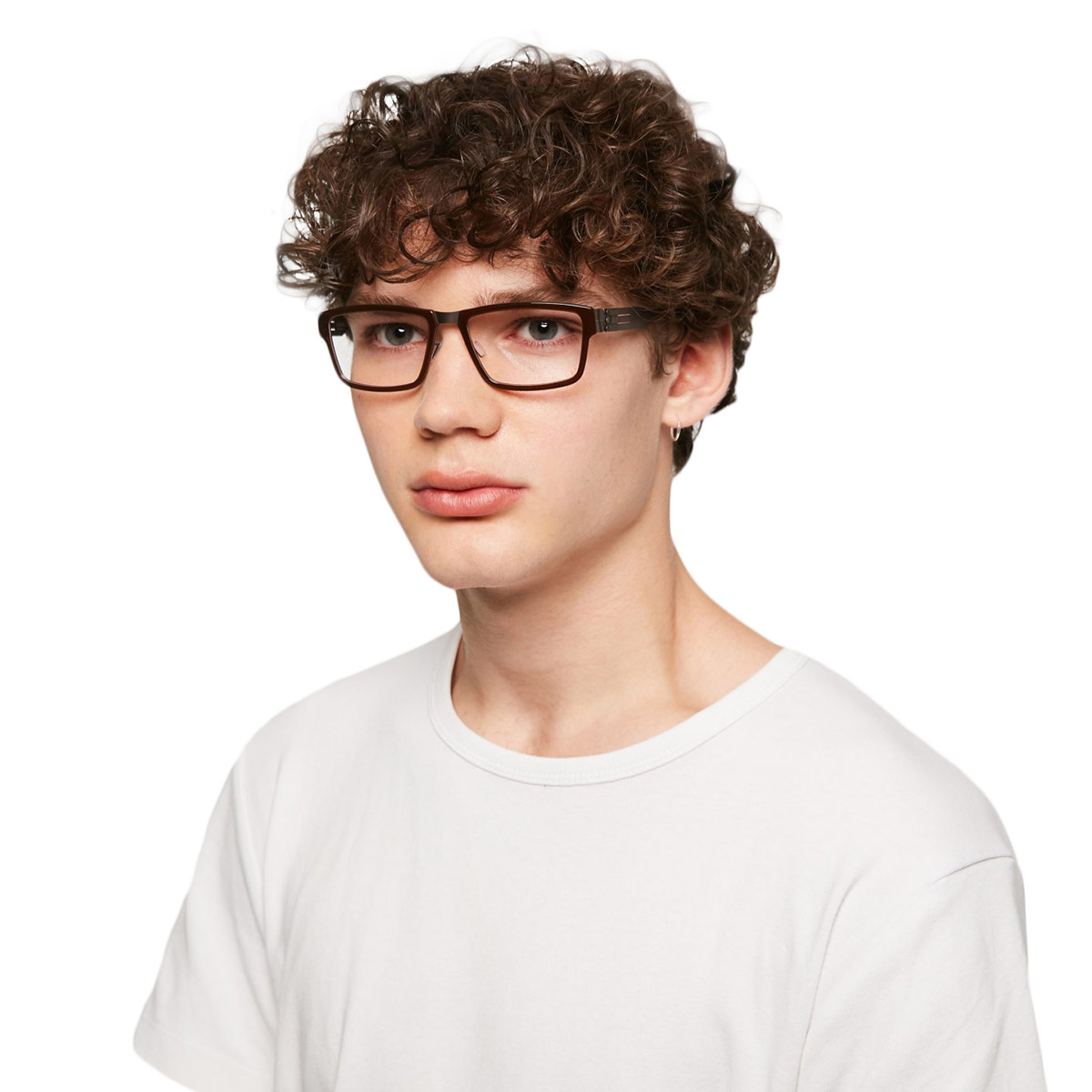 Ic! Berlin Igor R. Teak-Mahagony Eyeglasses On Male Model