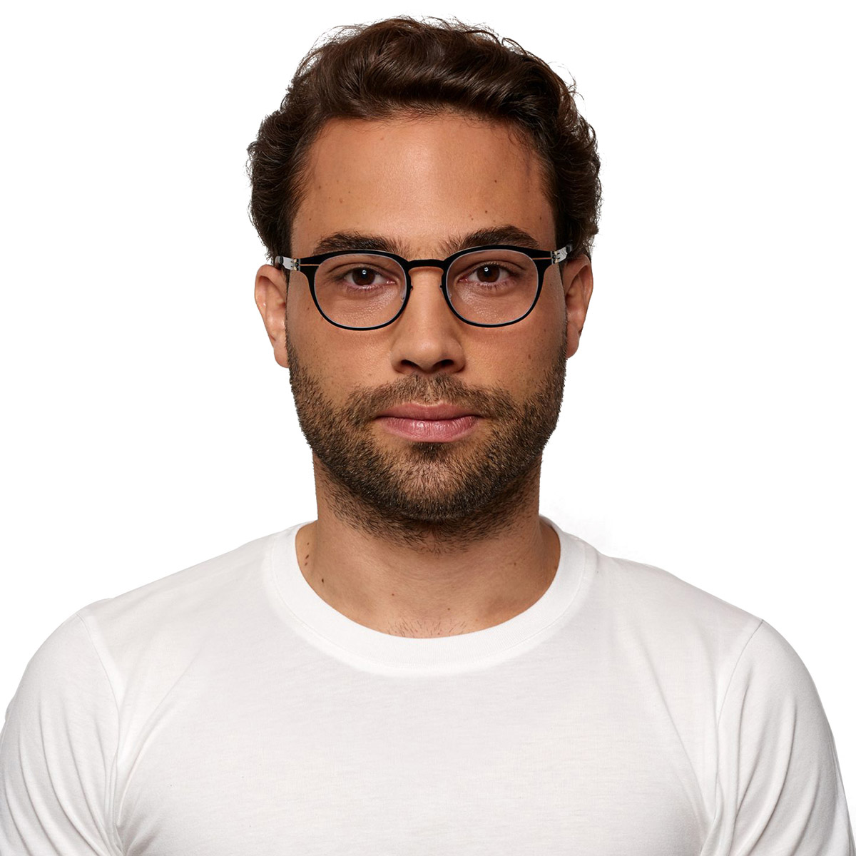Ic! Berlin Ivan B. Black Eyeglasses On Male Model