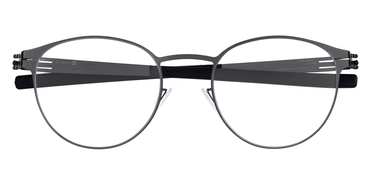 Ic! Berlin James C. Gunmetal Eyeglasses Front View