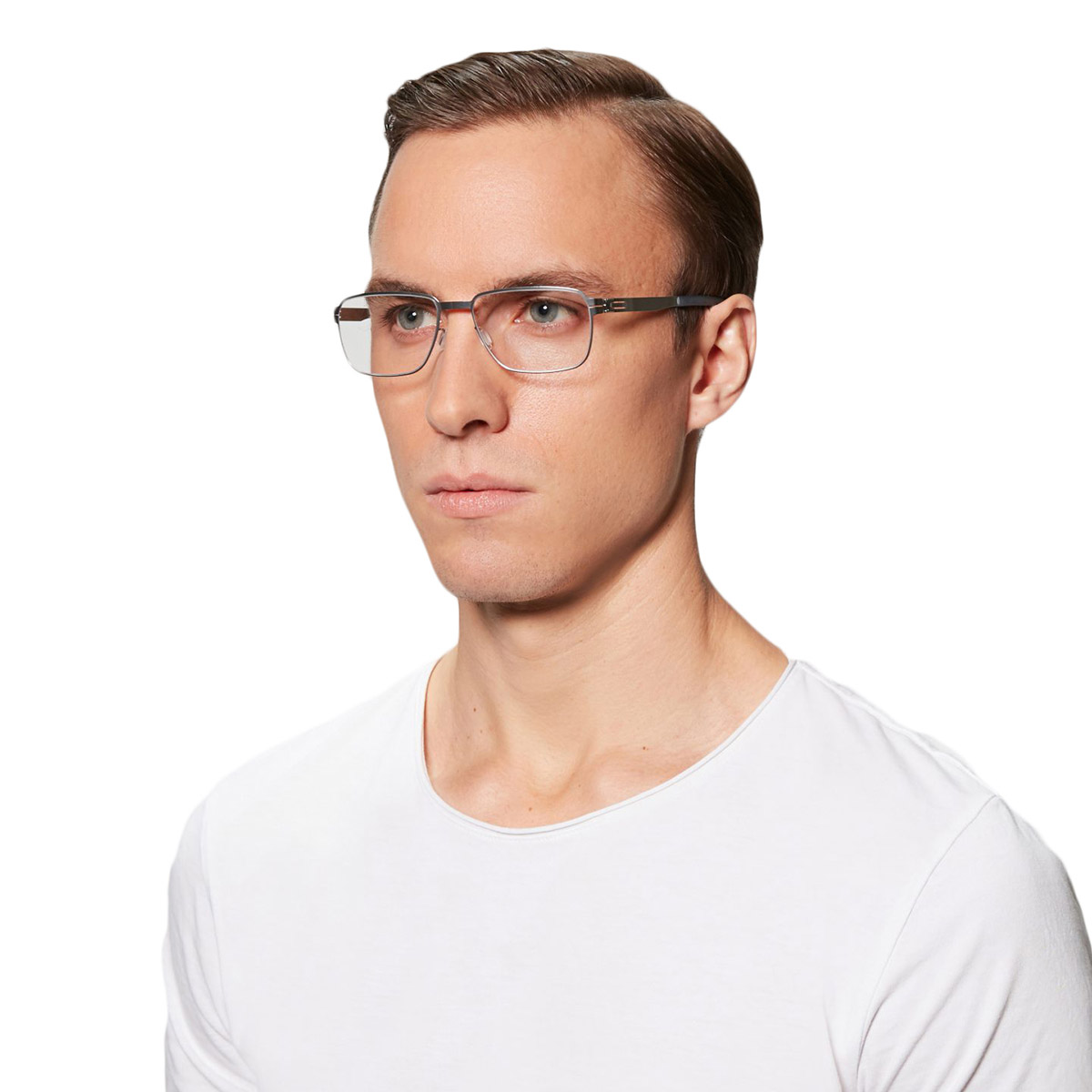 Ic! Berlin Juan P. Chrome Eyeglasses On Male Model 2