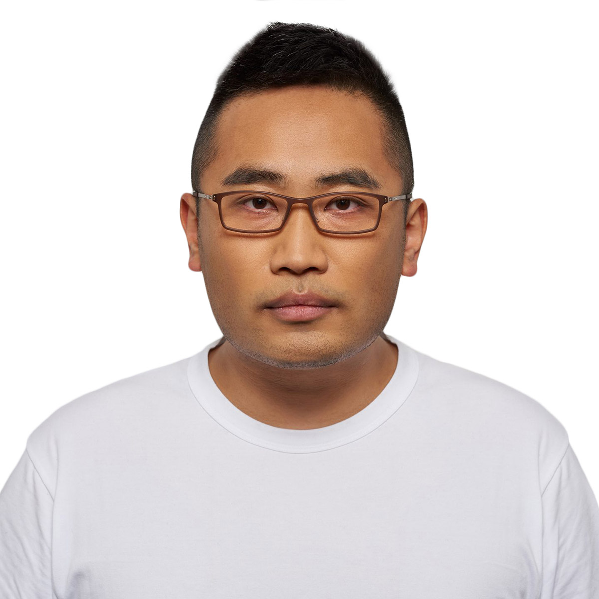Ic! Berlin Kanok Mahagony Matt Eyeglasses On Male Model