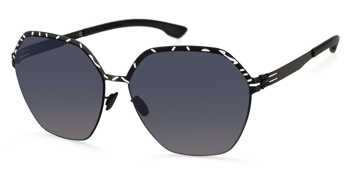Ic! Berlin Kiez Motif Black White Inlay Sunglasses Side View