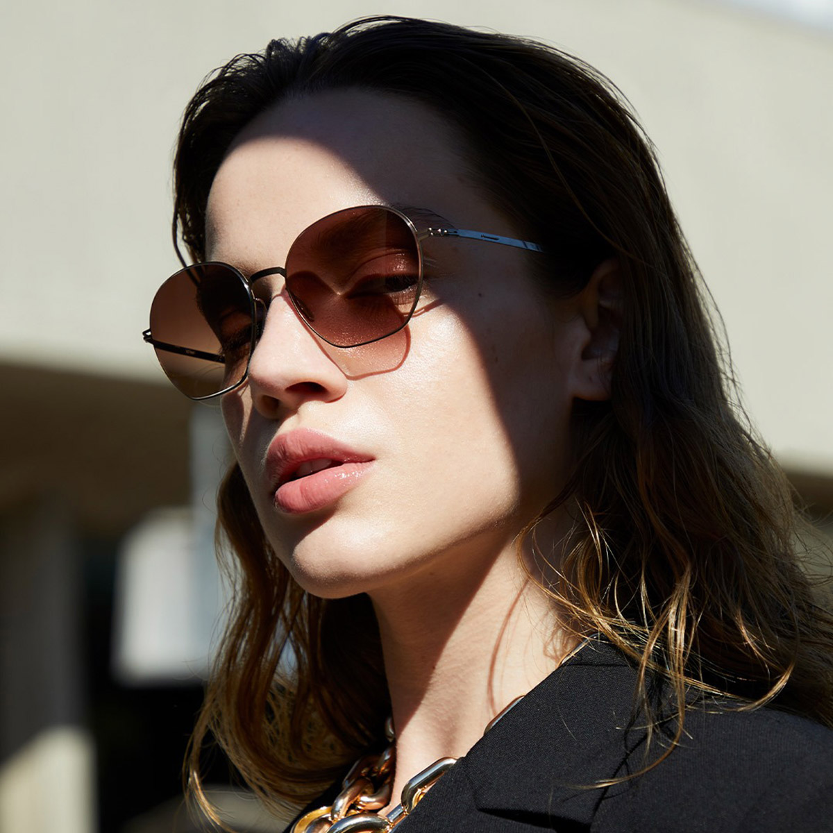 Ic! Berlin Kusi Shiny Copper Sunglasses Lifestyle Shot