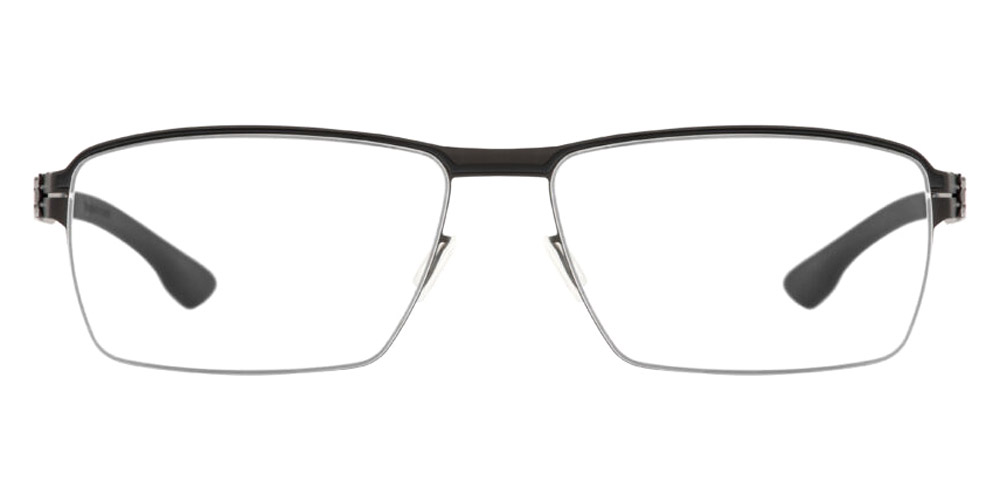 Ic! Berlin Lars Decor Shiny-Black Inlay Eyeglasses Front View