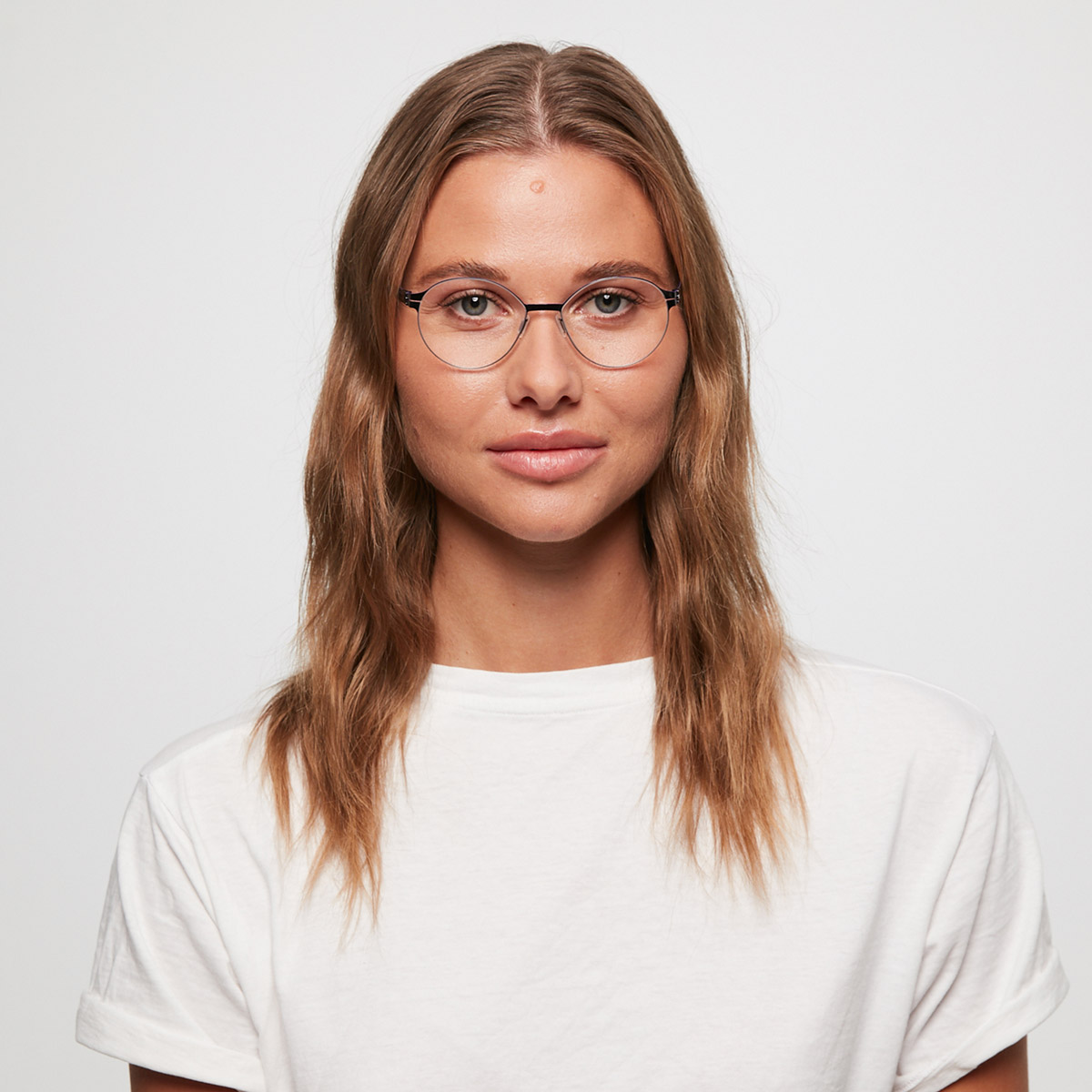 Ic! Berlin Lisa P. Black Eyeglasses On Female Model
