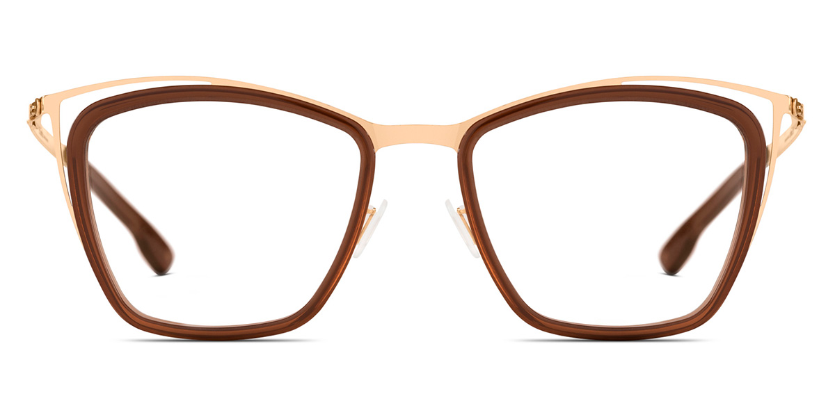 Ic! Berlin Louisa Rose Gold Mahogany Eyeglasses Front View