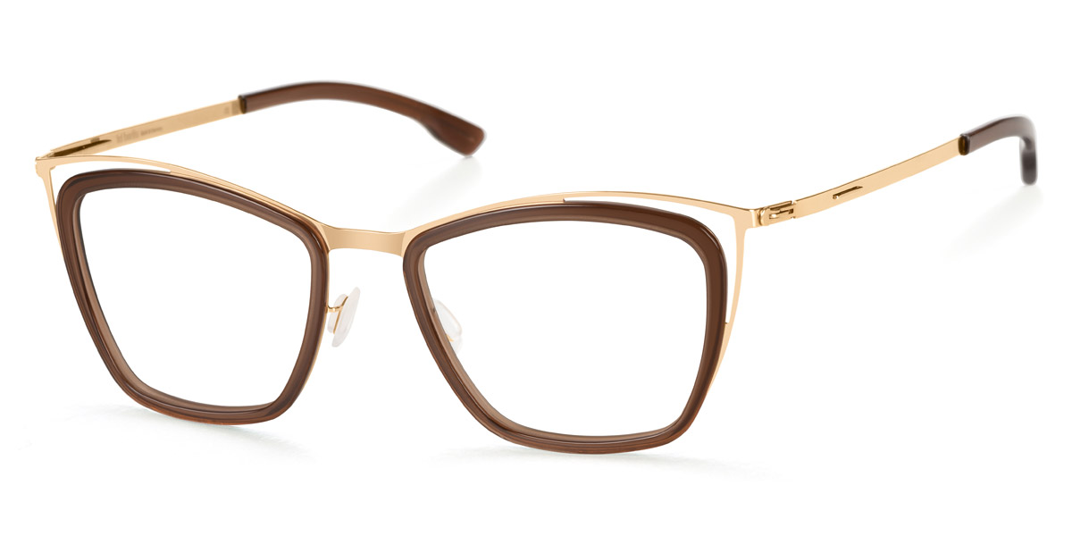 Ic! Berlin Louisa Rose Gold Mahogany Eyeglasses Side View
