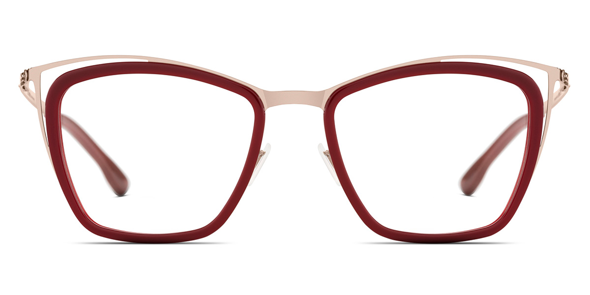 Ic! Berlin Louisa Shiny Bronze Burgundy Eyeglasses Front View