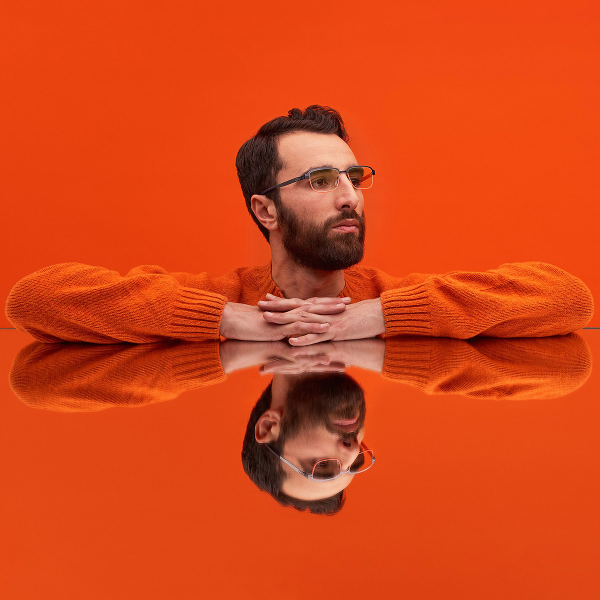 Ic! Berlin Luan Aubergine/Flame Valley Eyeglasses Lifestyle Shot 2