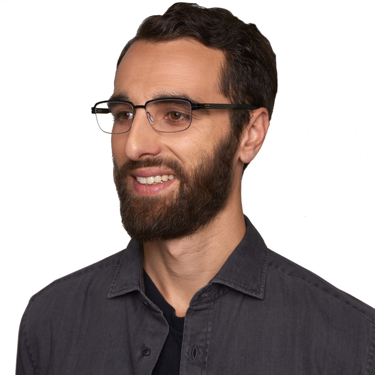 Ic! Berlin Luan Gunmetal Eyeglasses On Male Model 2