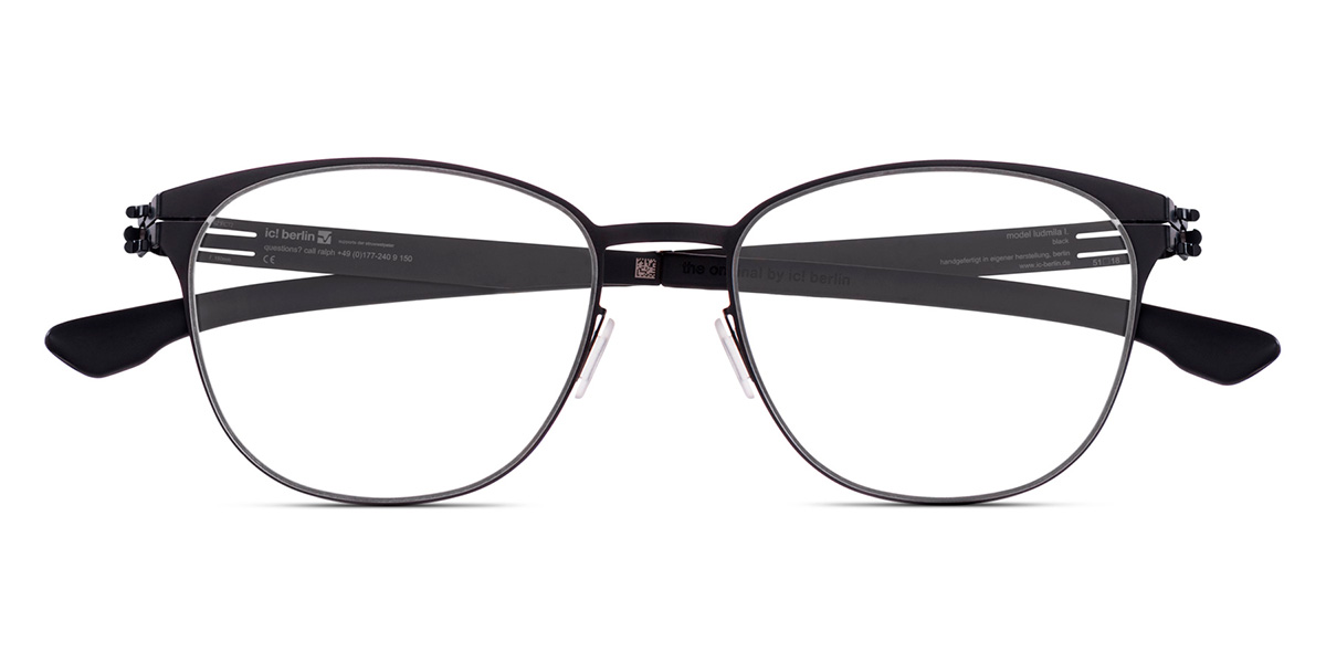 Ic! Berlin Ludmila L. Black Eyeglasses Front View
