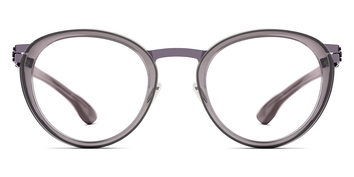 Ic! Berlin Lynda Shiny-Aubergine-Ecogray Eyeglasses Front View